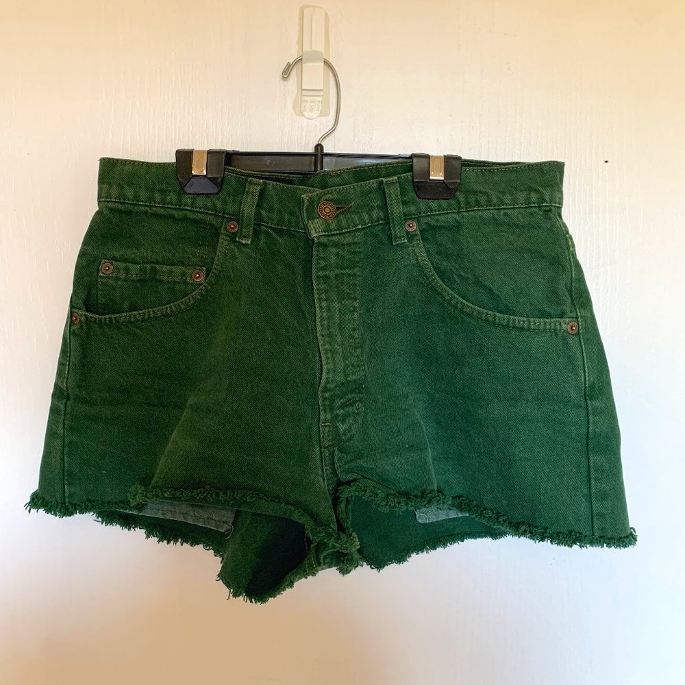 Vintage Levi's denim shorts, green, large